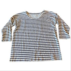 Madewell cream with horizontal black stripes dolman sleeve top size L